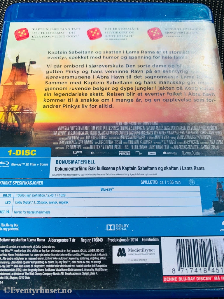 Terje Formoe. Kaptein Sabeltann Og Skatten I Lama Rama. Blu-Ray. Blu-Ray Disc