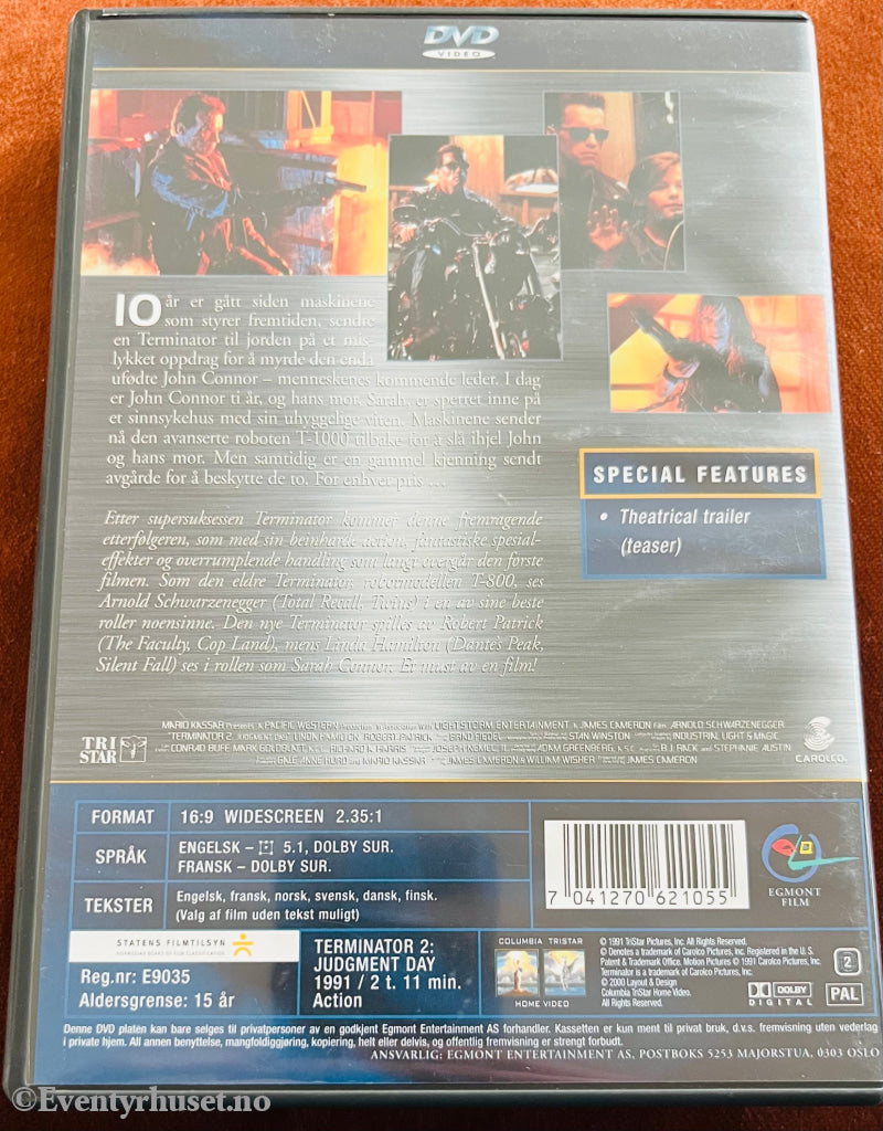 Terminator 2 Dommens Dag. 1991. Dvd. Dvd