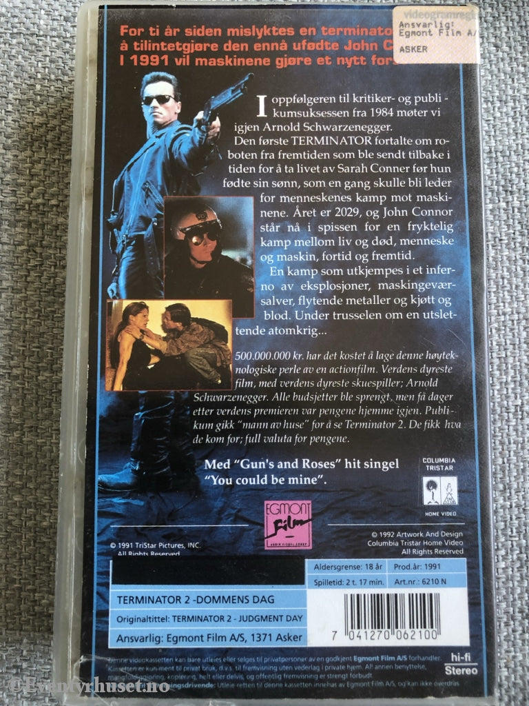 Terminator 2. Dommens Dag. 1991. Vhs. Vhs