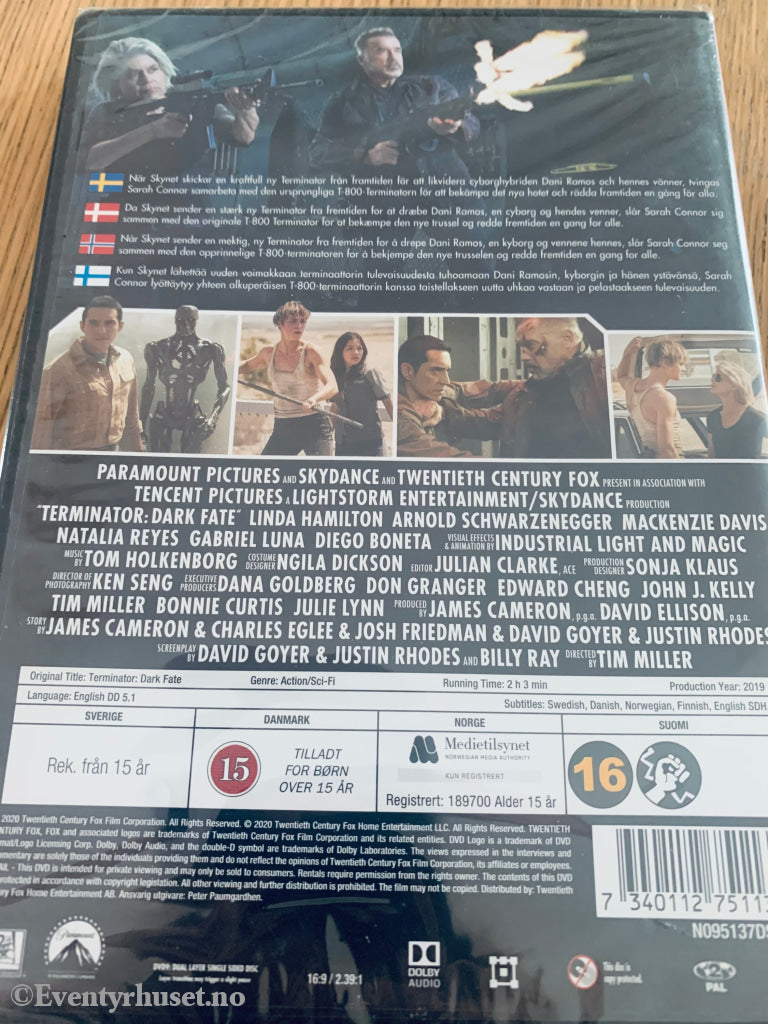 Terminator Dark Fate. 2019. Dvd. Ny I Plast! Dvd