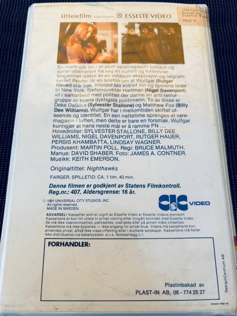 Terrorpatruljen (Nighthawks). 1981. VHS Big Box. VHS