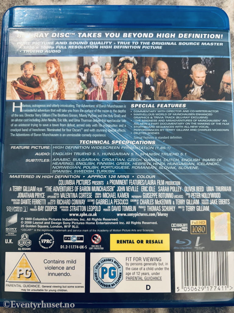 The Adventures of Baron Munchausen. Blu-ray.