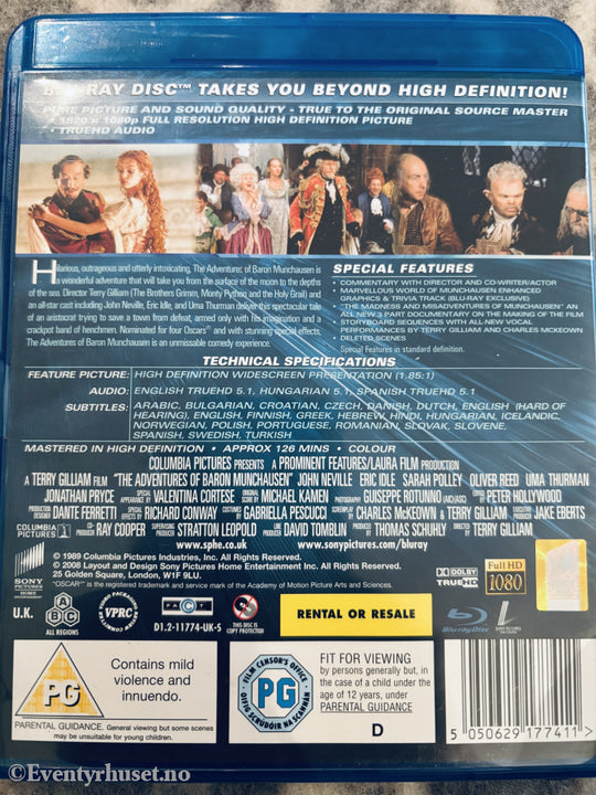 The Adventures of Baron Munchausen. Blu-ray.