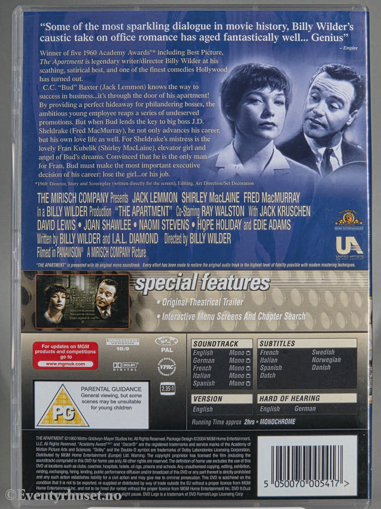 The Apartment (1960). DVD.