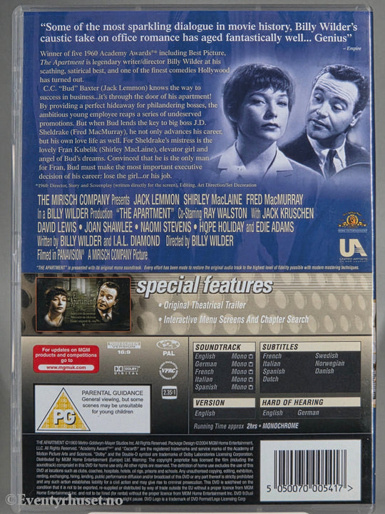 The Apartment (1960). DVD.