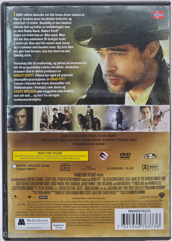 The Assassination of Jesse James by the Coward Robert Ford. 2007. DVD.