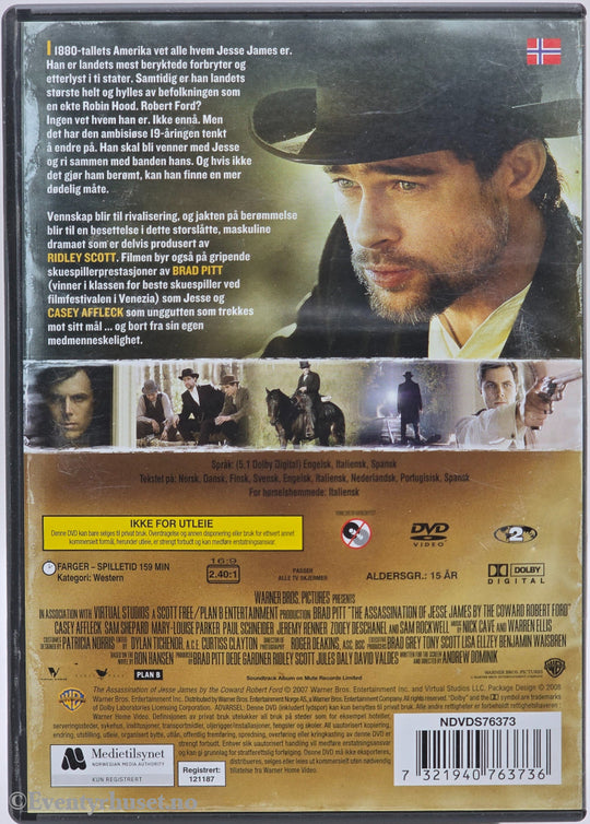 The Assassination of Jesse James by the Coward Robert Ford. 2007. DVD.