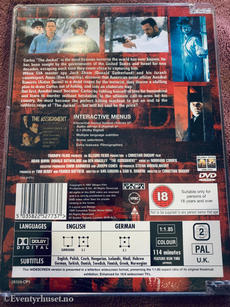 The Assignment. DVD. Glassboks!
