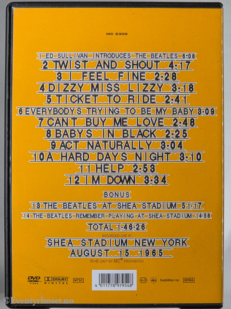 The Beatles – Live at Shea. 1965. DVD.