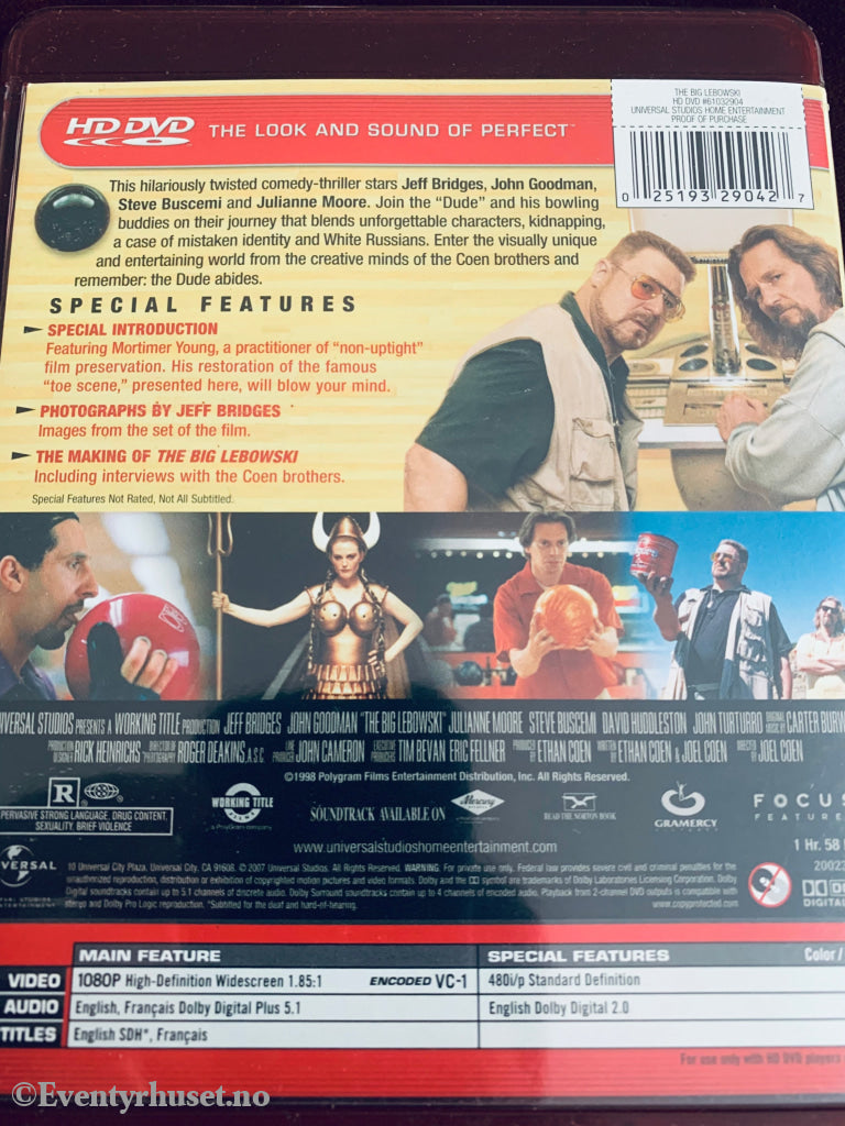 The Big Lebowski. Hd Dvd. Dvd