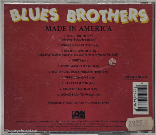 The Blues Brothers. 1980. Made in America. CD.