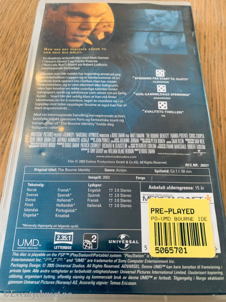 The Bourne Identity. PSP/UMD.