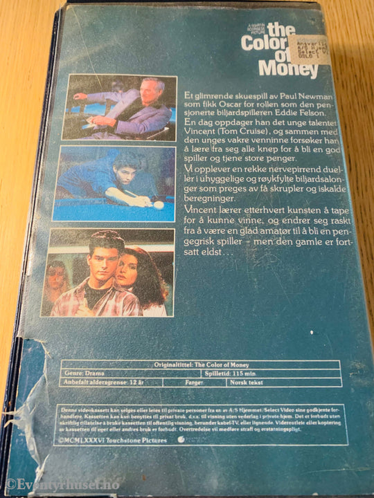 The Color Of Money. 1986. Vhs Big Box. Box