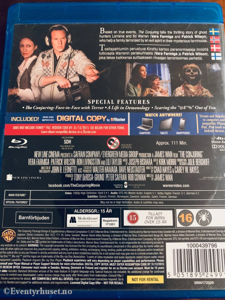 The Conjuring. 2013. Blu-Ray. Blu-Ray Disc