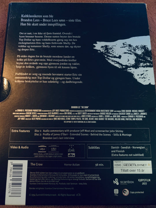 The Crow. 1994. DVD spesialversjon. Slipcase. DVD