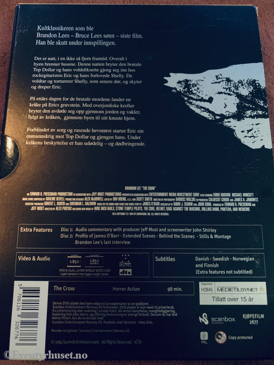 The Crow. 1994. DVD spesialversjon. Slipcase. DVD