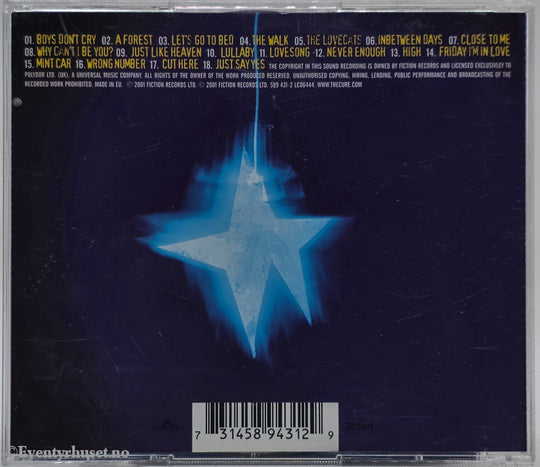 The Cure. 2001. Greatest Hits (Limited Edition 2CD). . CD.