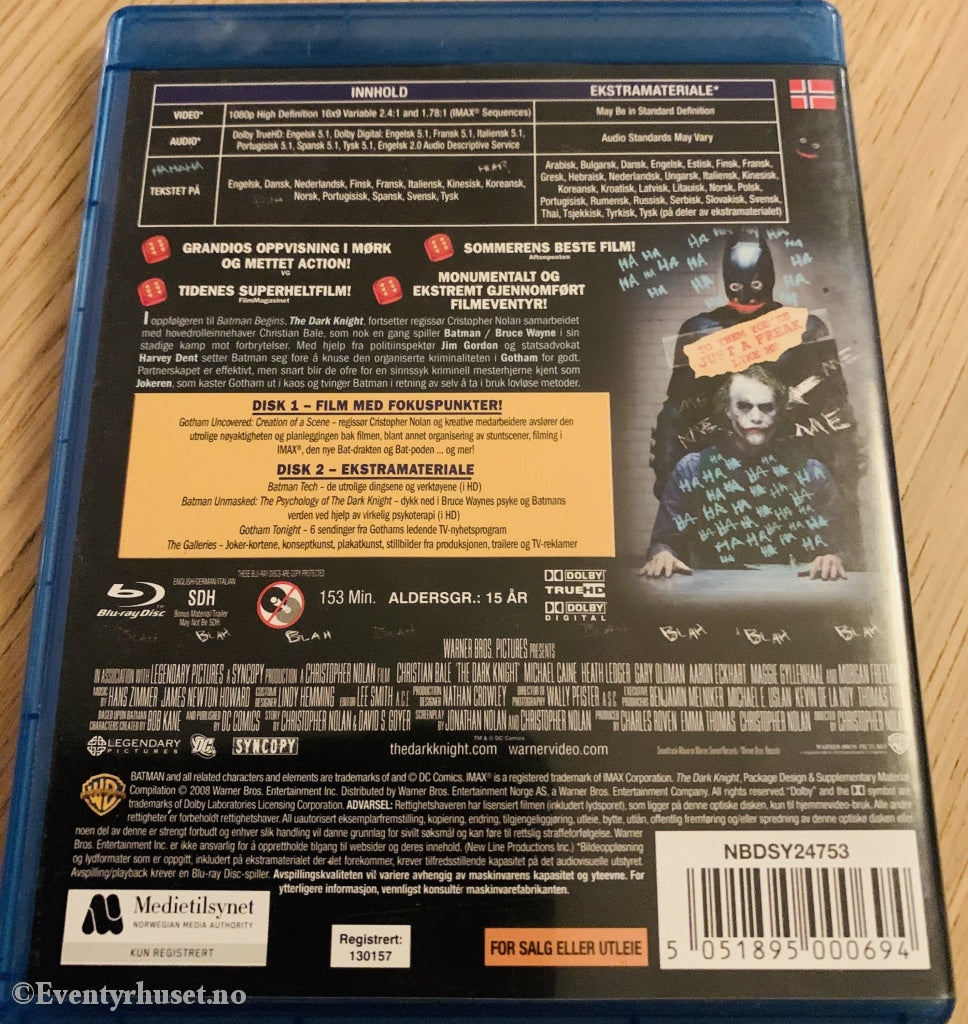 The Dark Knight. Blu-Ray. Blu-Ray Disc