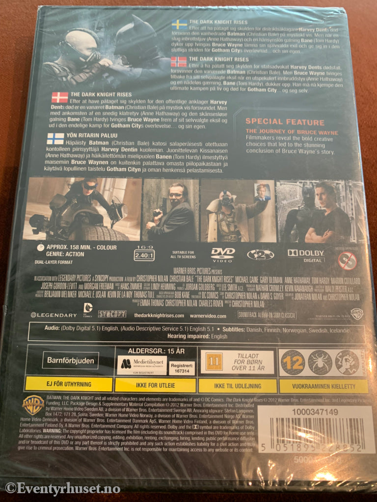 The Dark Knight Rises (Batman). Dvd. Ny I Plast! Dvd