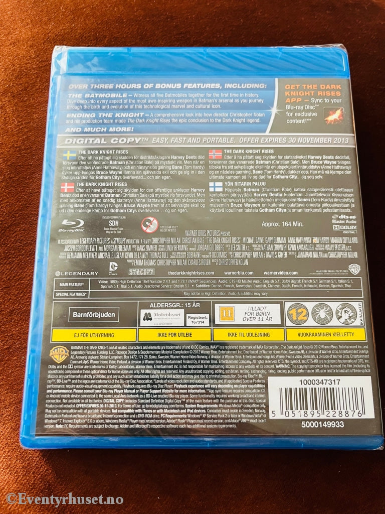 The Dark Knight Rises. Blu-Ray. Ny I Plast! Blu-Ray Disc