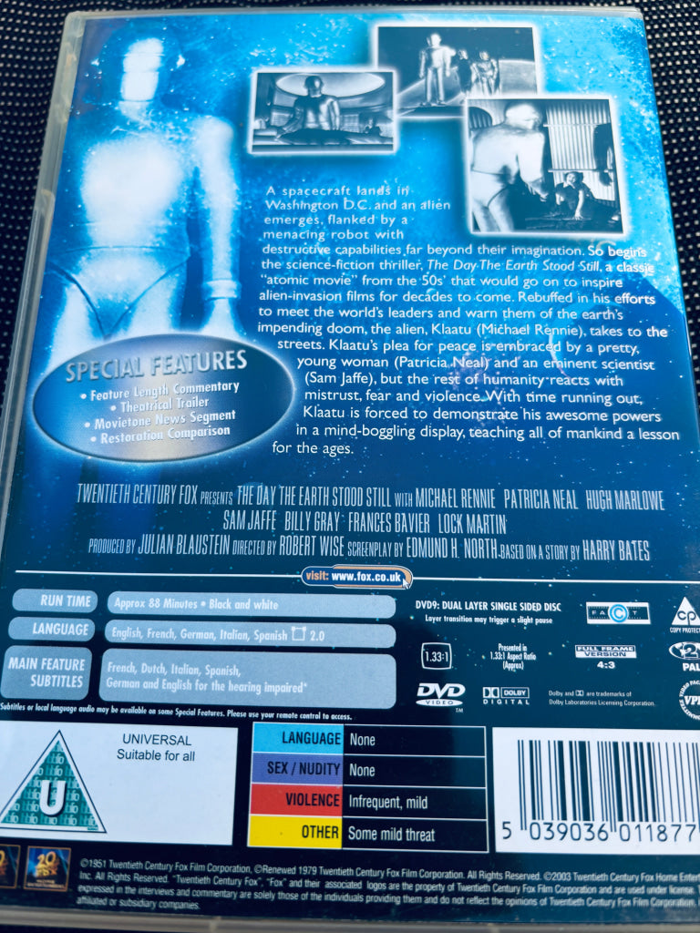 The Day the Earth Stood Still. DVD.