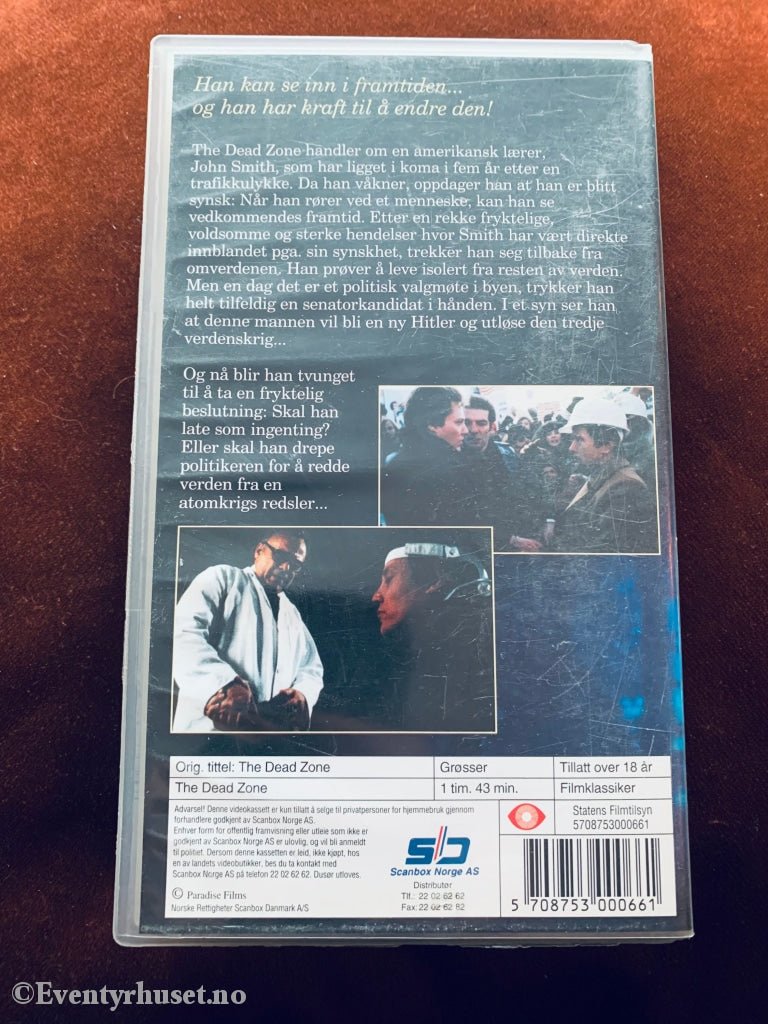 The Dead Zone (Grøssertimen). Vhs. Vhs