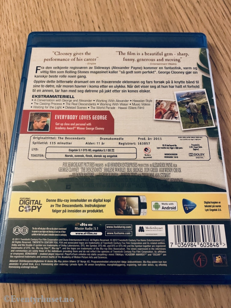 The Descendants. 2011. Blu Ray. Blu-Ray Disc