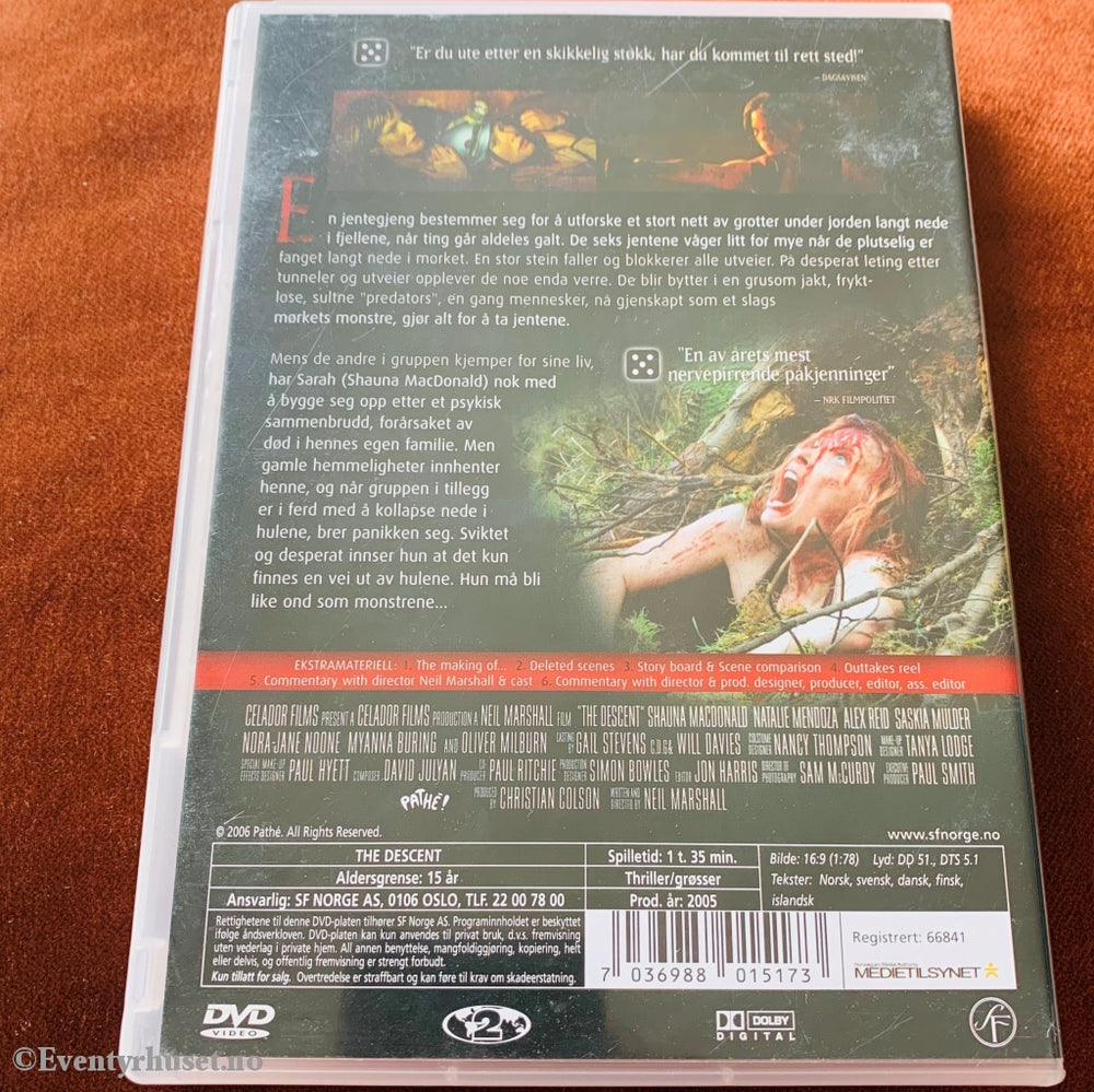 The Descent - Nedstigningen. 2005. Dvd. Dvd