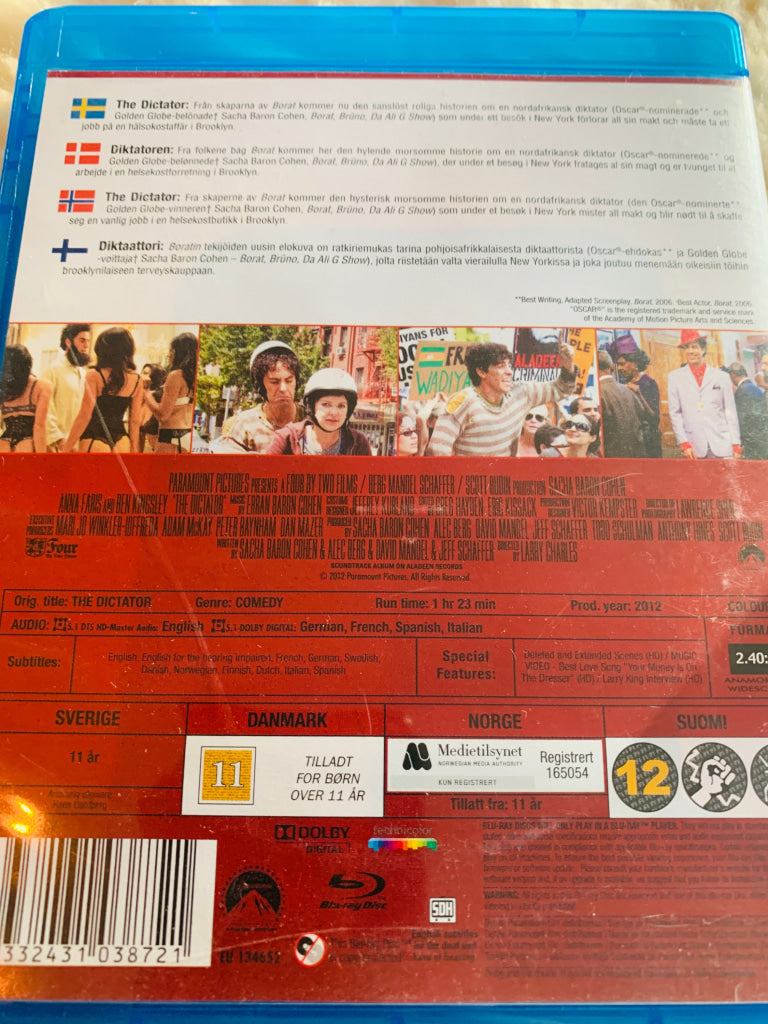 The Dictator. Blu-ray.