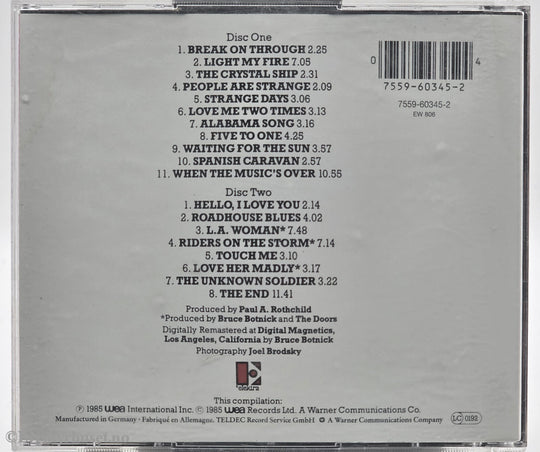 The Doors. 1985. The Best Of The Doors. CD.