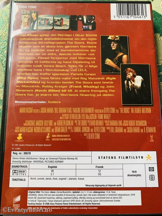 The Doors. 1991. Dvd. Dvd