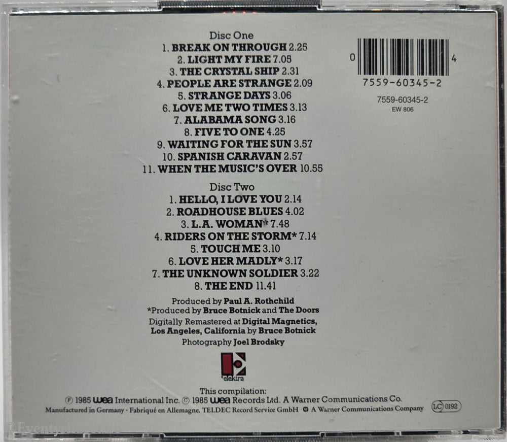 The Doors - The Best of The Doors. Musikk-CD.