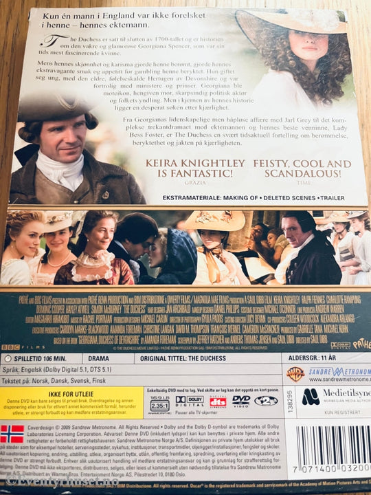 The Duchess. 2009. Dvd Slipcase.