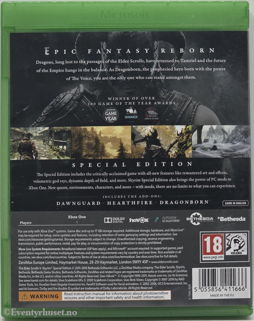 The Elder Scrolls V: Skyrim Special Edition . Xbox One.