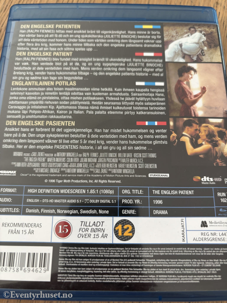 The English Patient. Blu-ray.