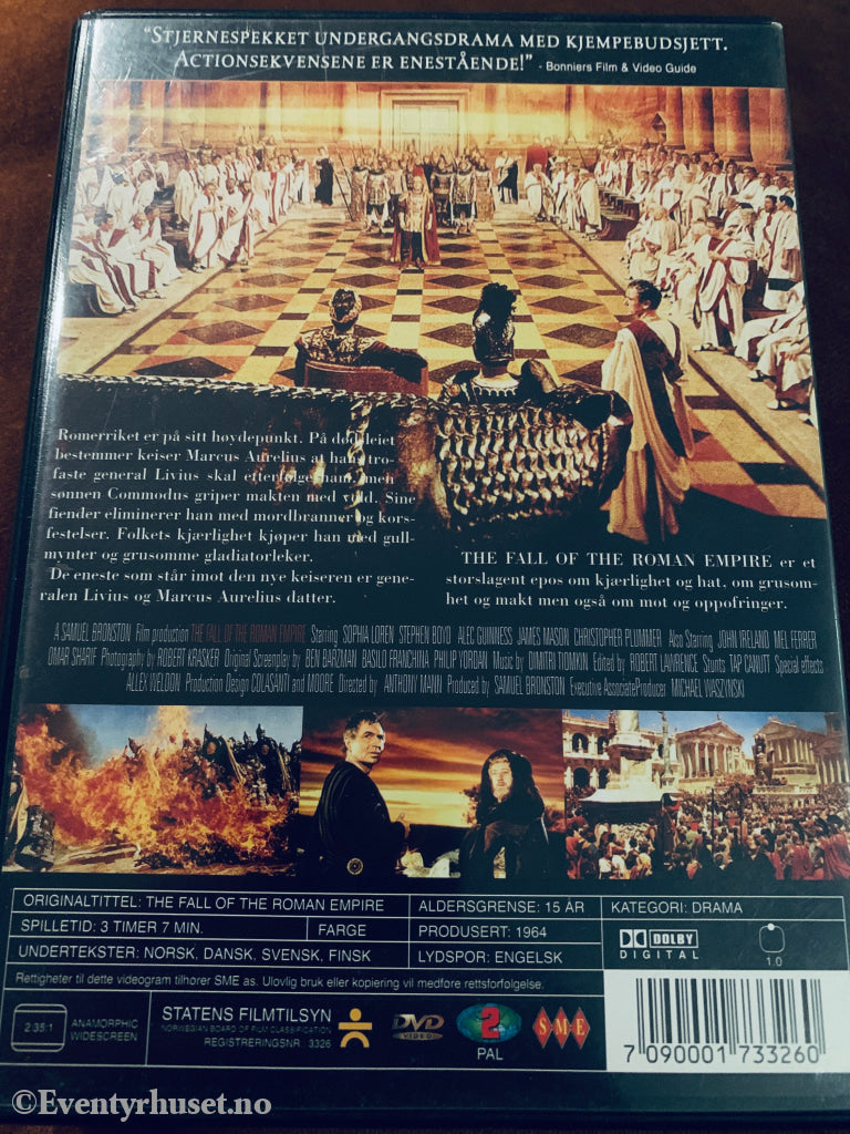 The Fall of the Roman Empire. DVD.