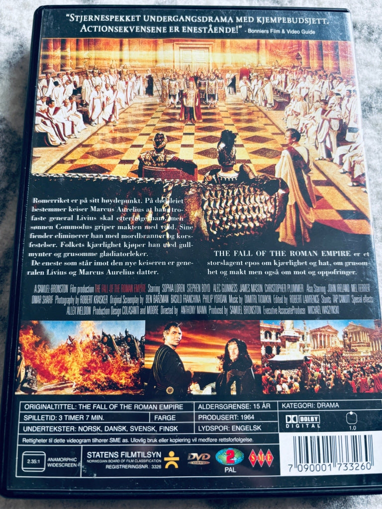 The Fall of the Roman Empire. DVD.