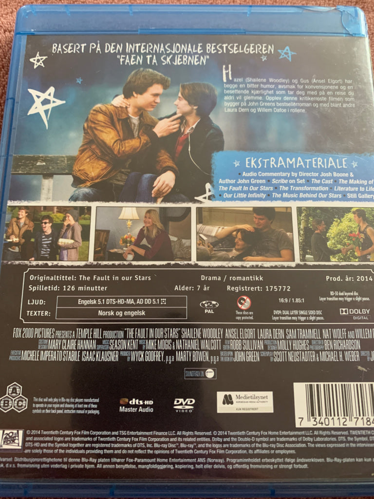 The Fault in our Stars. 2014. Blu-ray. Blu-ray Disc