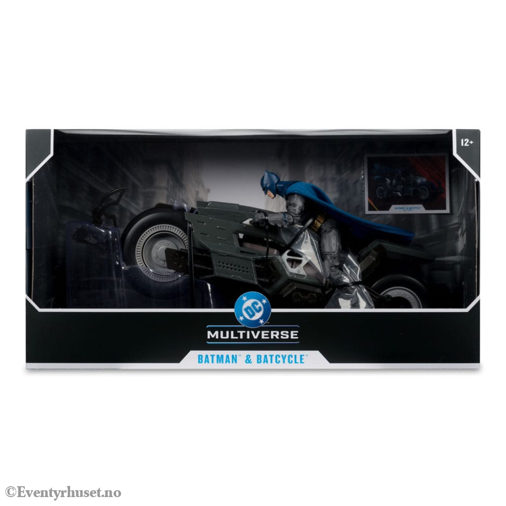 The Flash DC Multiverse Vehicle Batcycle with Batman Collectibles