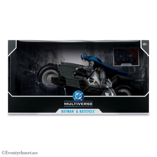The Flash DC Multiverse Vehicle Batcycle with Batman Collectibles