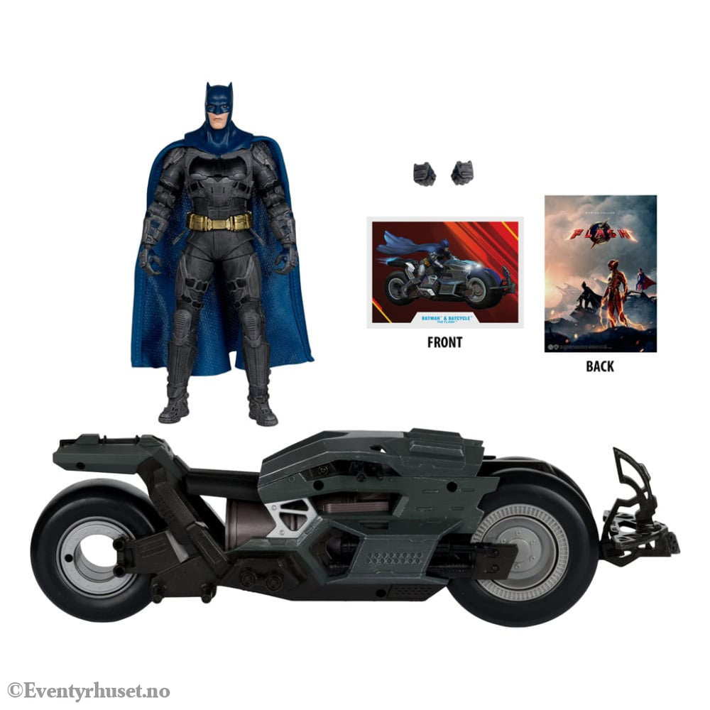 The Flash DC Multiverse Vehicle Batcycle with Batman Collectibles