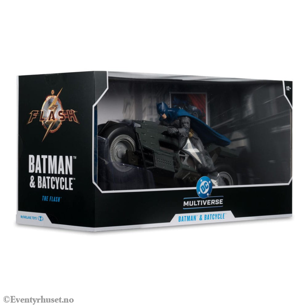 The Flash DC Multiverse Vehicle Batcycle with Batman Collectibles