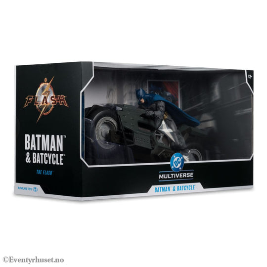 The Flash DC Multiverse Vehicle Batcycle with Batman Collectibles