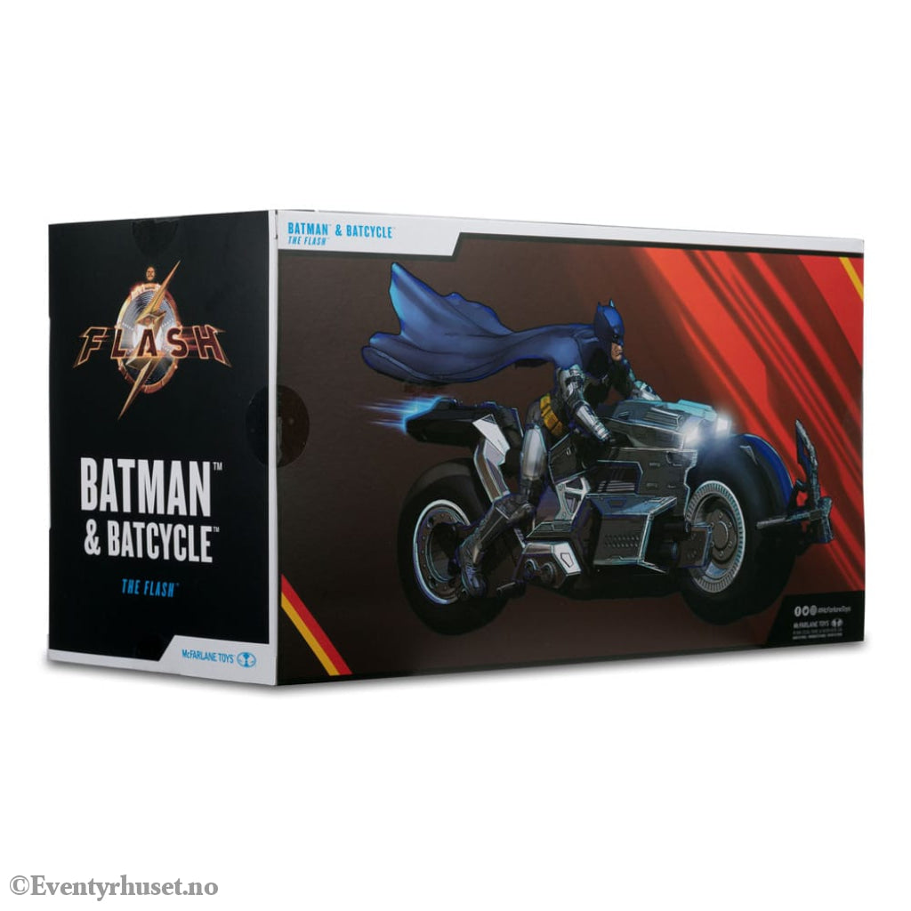 The Flash DC Multiverse Vehicle Batcycle with Batman Collectibles