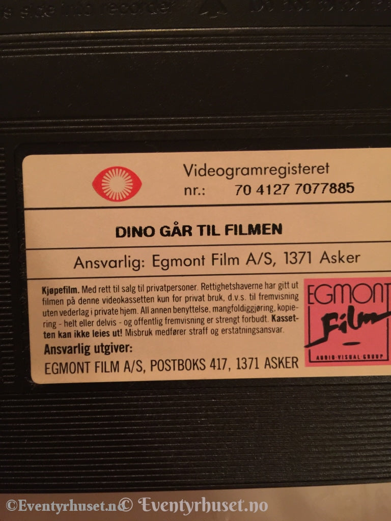 The Flintstones. 1994 (1975). Dino Går Til Filmen. Vhs. Vhs