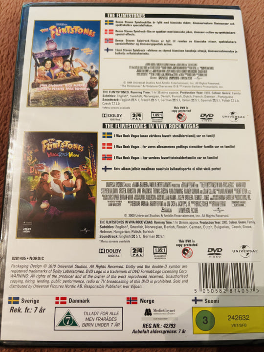 The Flintstones og The Flintstones in Viva Rock Vegas. DVD. Ny i plast!