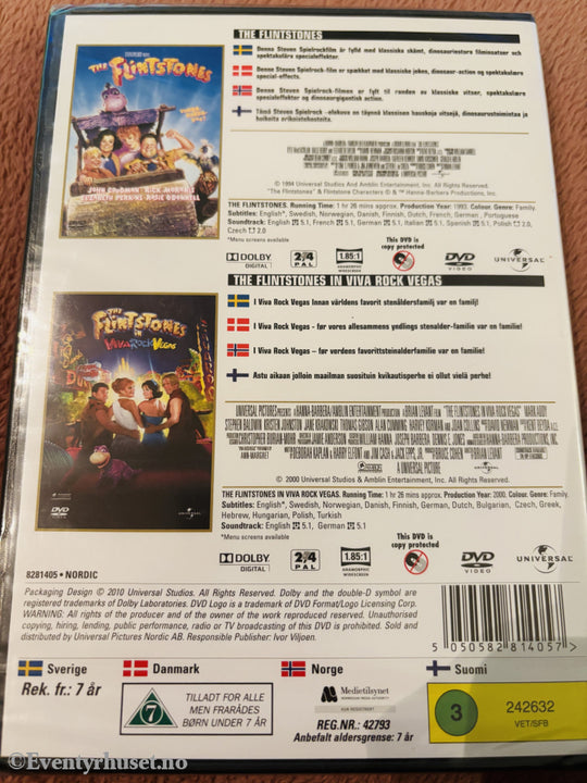 The Flintstones og The Flintstones in Viva Rock Vegas. DVD. Ny i plast!