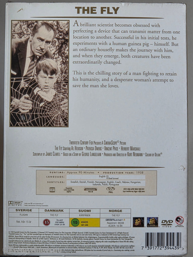 The Fly (1958). DVD. Ny i plast!