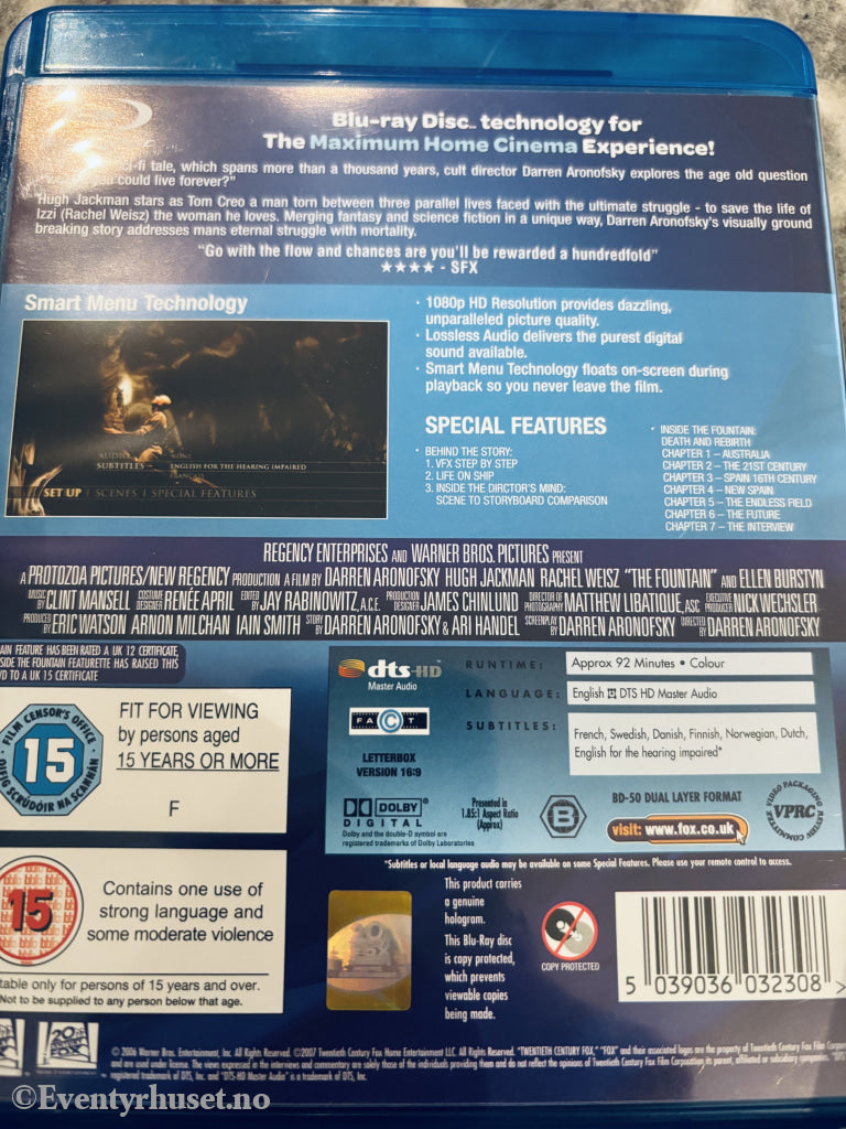 The Fountain. Blu-ray.
