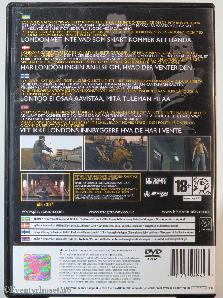 The Getaway: Black Monday . PS2.